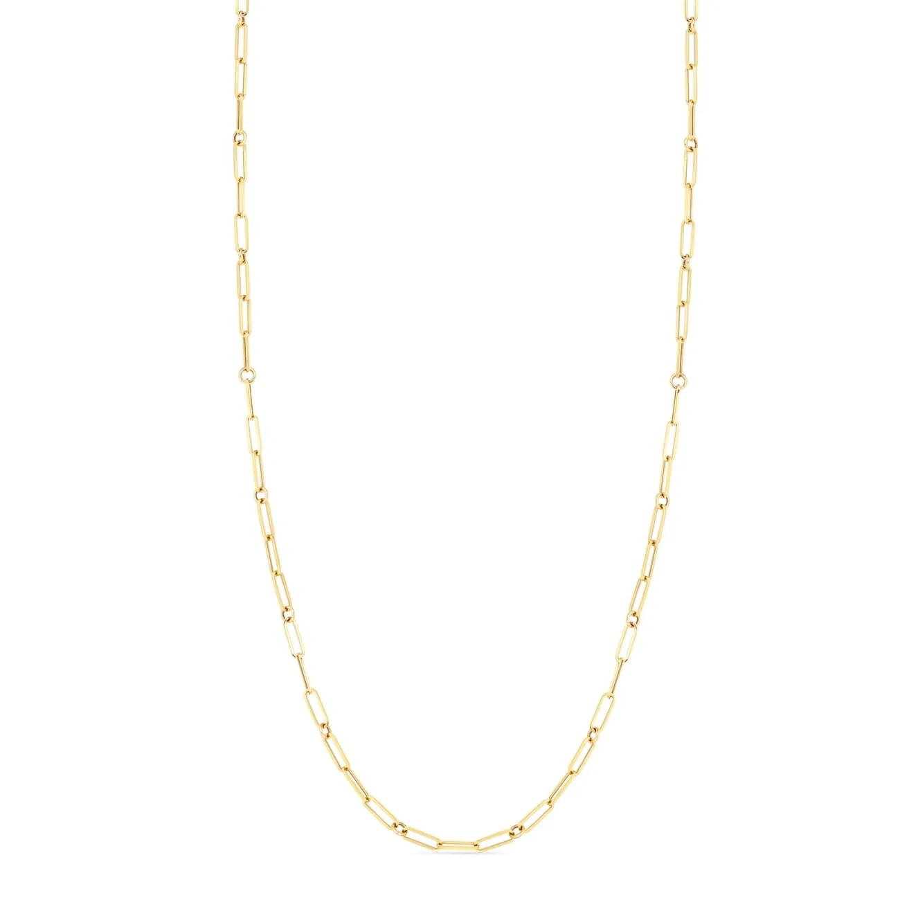 18K FINE PAPERCLIP LINK 17″CHAIN