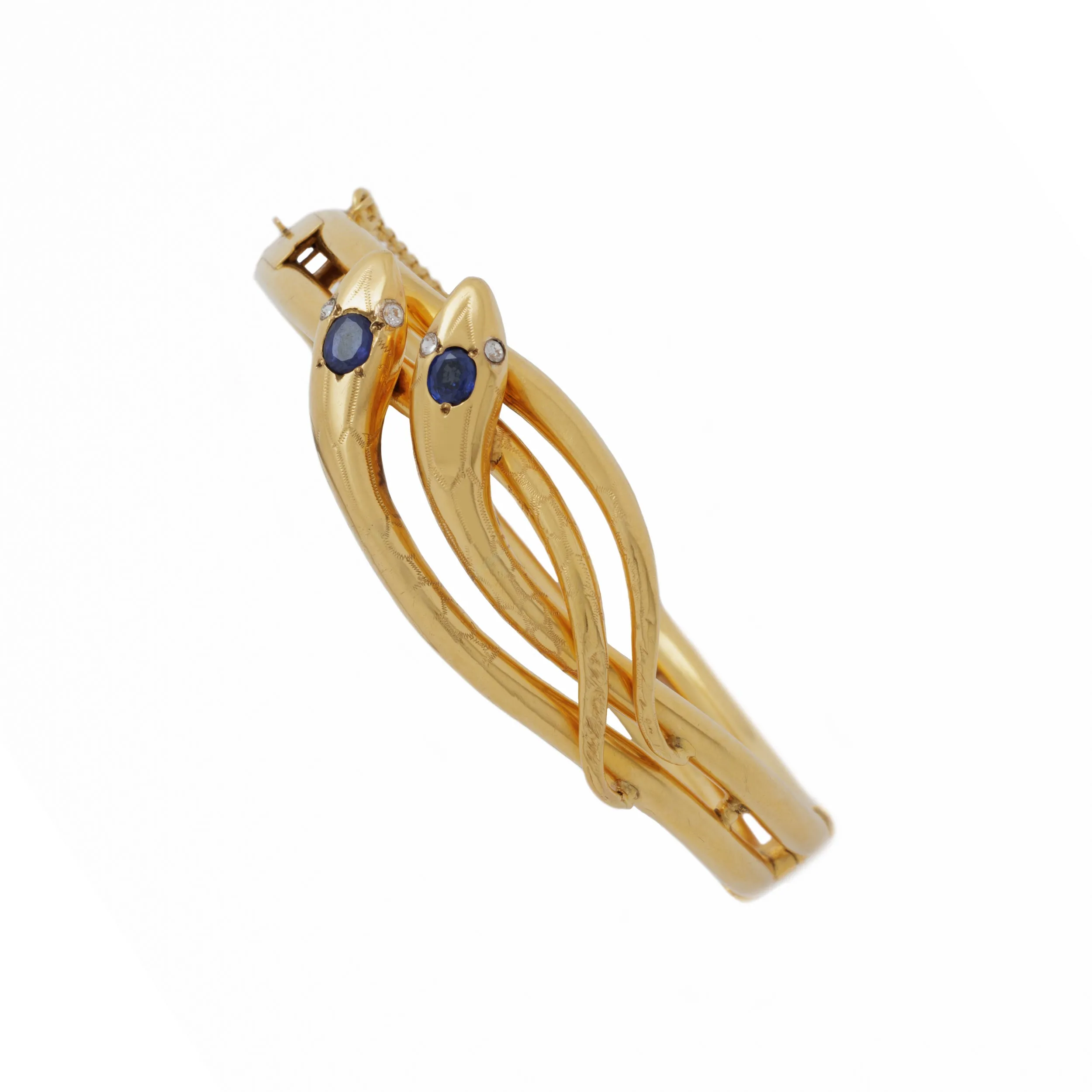 18K GOLD DOUBLE DIAMOND SNAKE BRACELET
