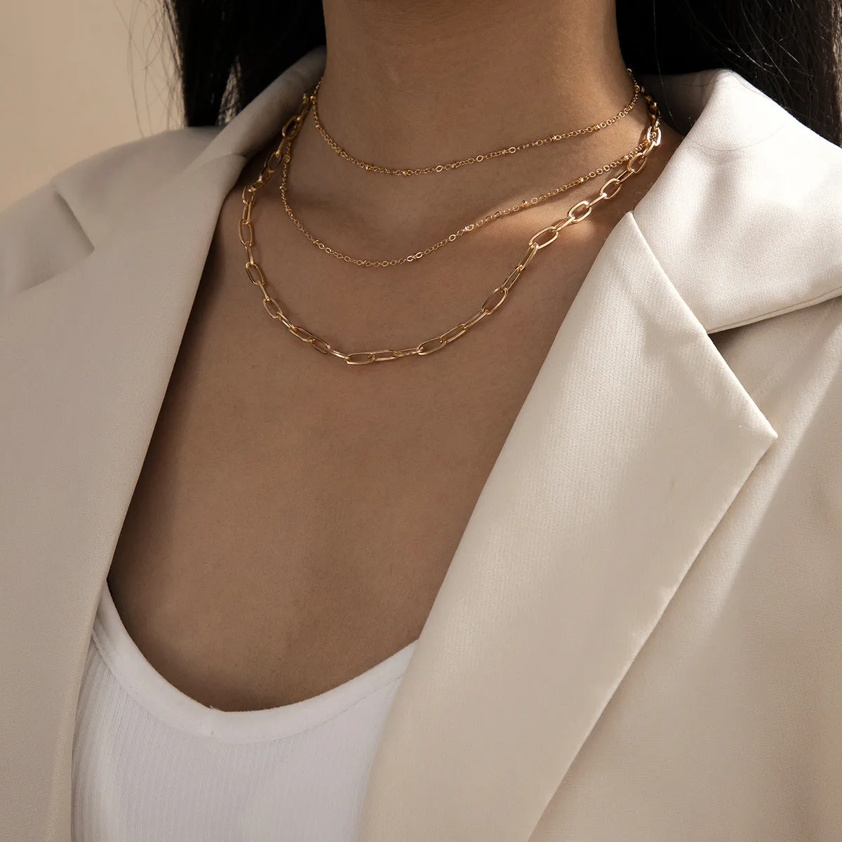 18K Gold-Plated Layered Necklace Set