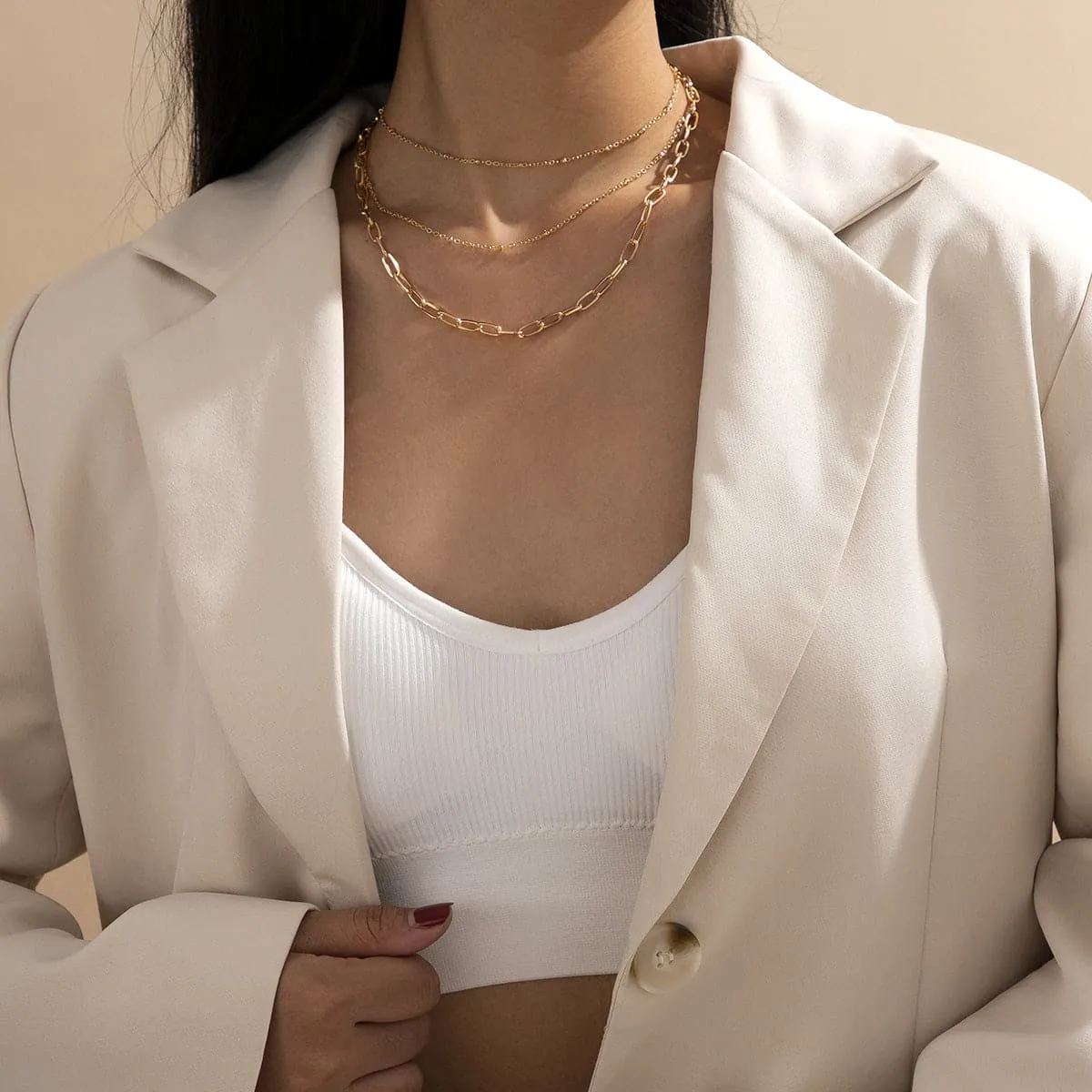 18K Gold-Plated Layered Necklace Set