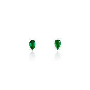 18k Pear Shaped Emerald Earrings