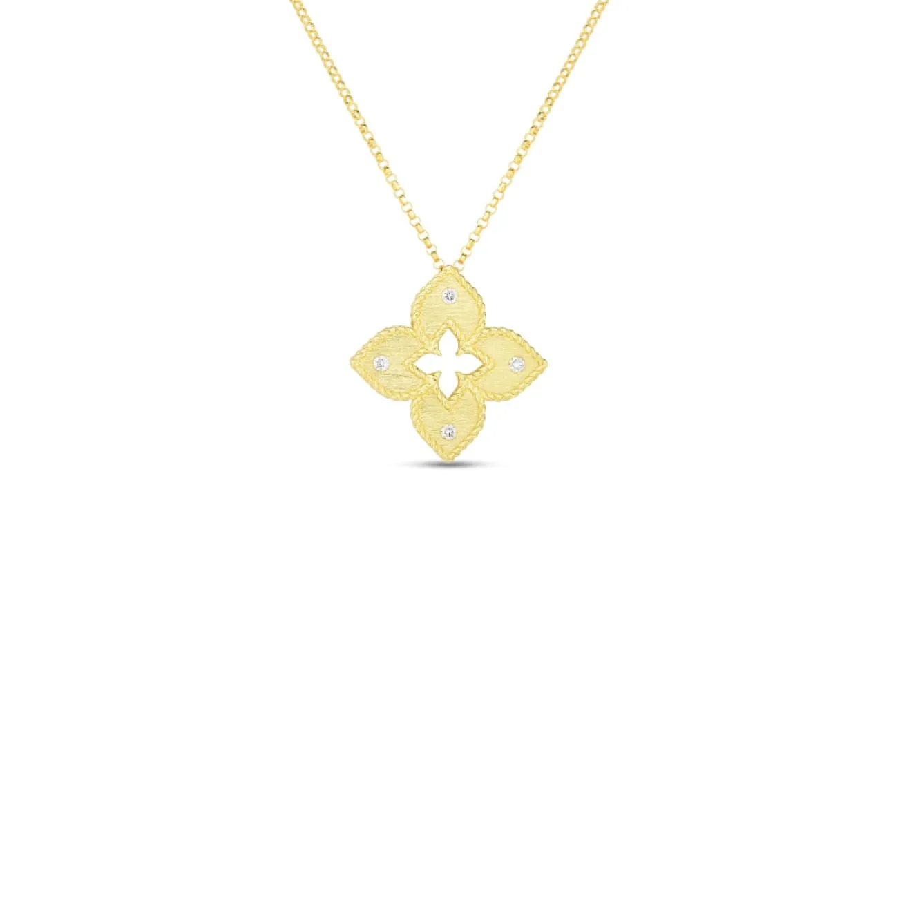 18K Petite Venetian Princess Satin Flower Pendant W. Diamond Accent 7772824Aychx