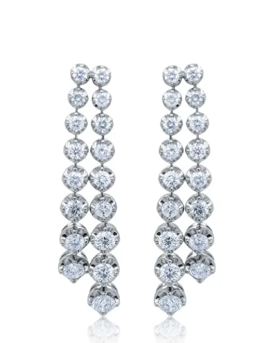18k White Gold Dangle Earrings For Women Dangle Stud Earring