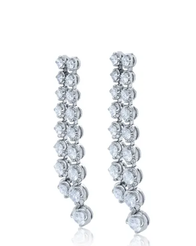 18k White Gold Dangle Earrings For Women Dangle Stud Earring