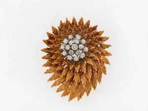 18K-YG DIAMOND BROOCH