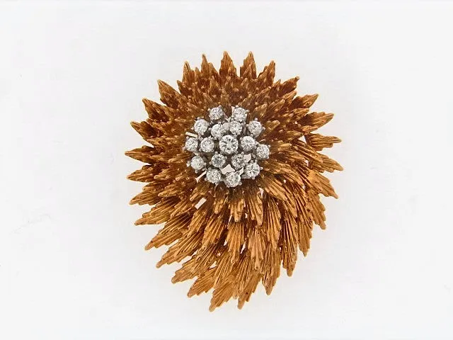 18K-YG DIAMOND BROOCH