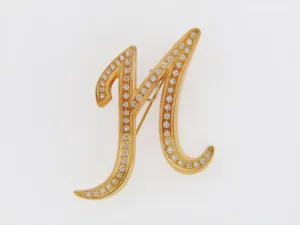 18K-YG DIAMOND PAVE BROOCH