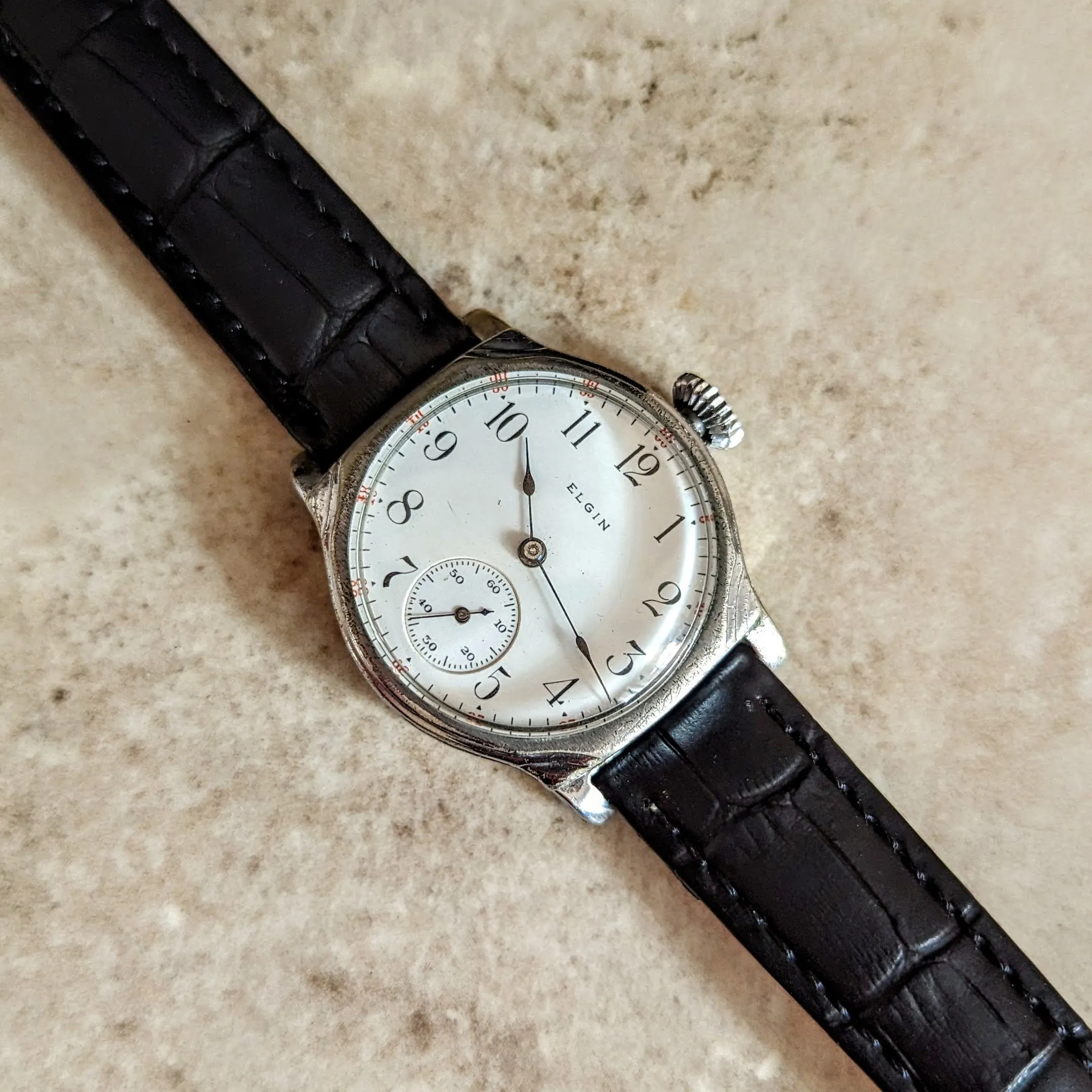 1908 ELGIN Transitional Wristwatch 15J Grade 355 U.S.A. Art Deco Watch