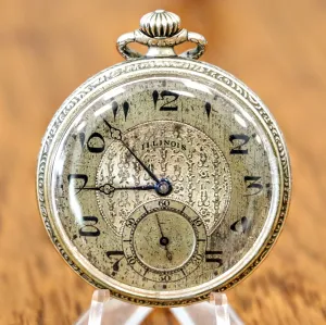 1925 ILLINOIS Time King Pocket Watch Size 12s 17 Jewels Grade 405 U.S.A. Made Art Deco Watch