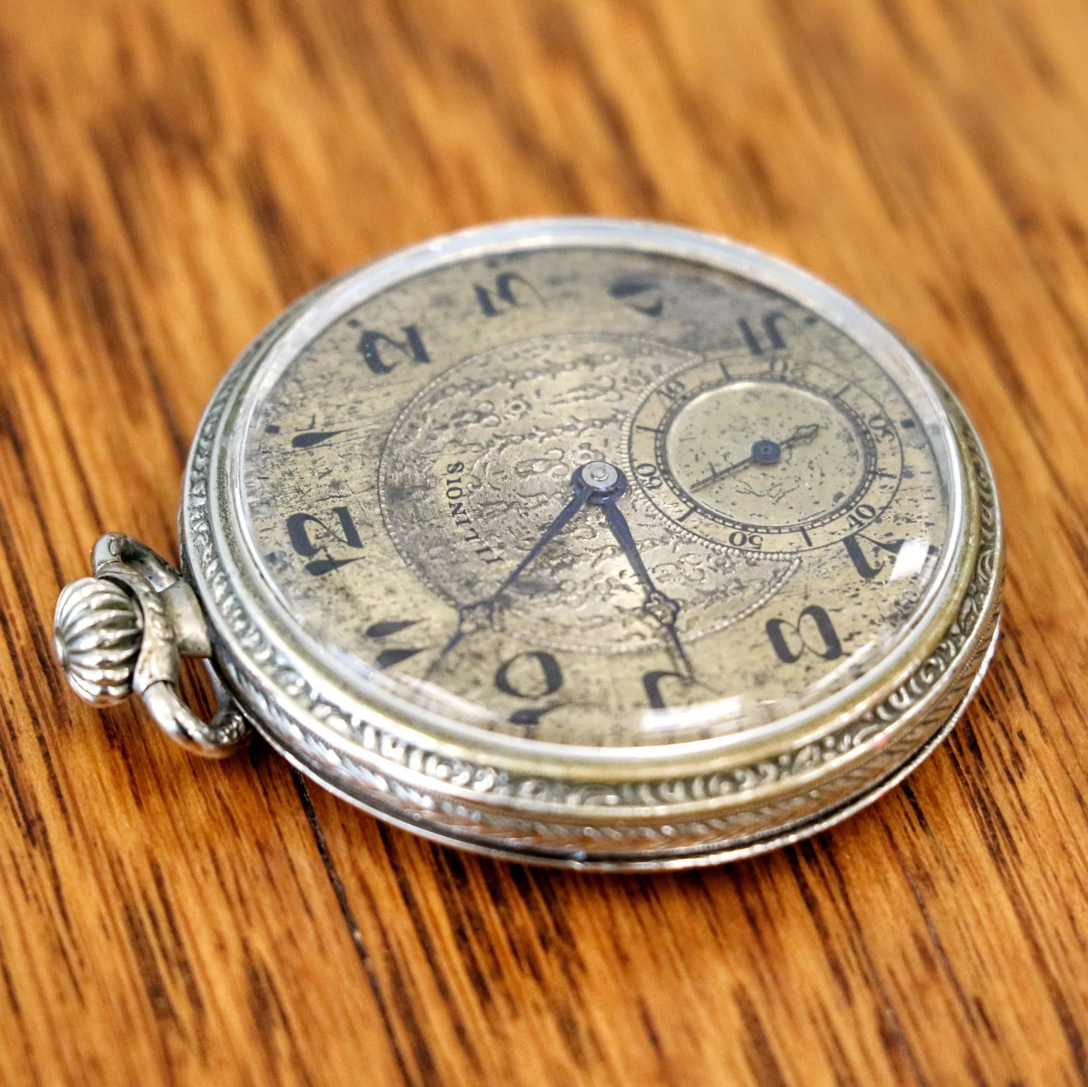 1925 ILLINOIS Time King Pocket Watch Size 12s 17 Jewels Grade 405 U.S.A. Made Art Deco Watch