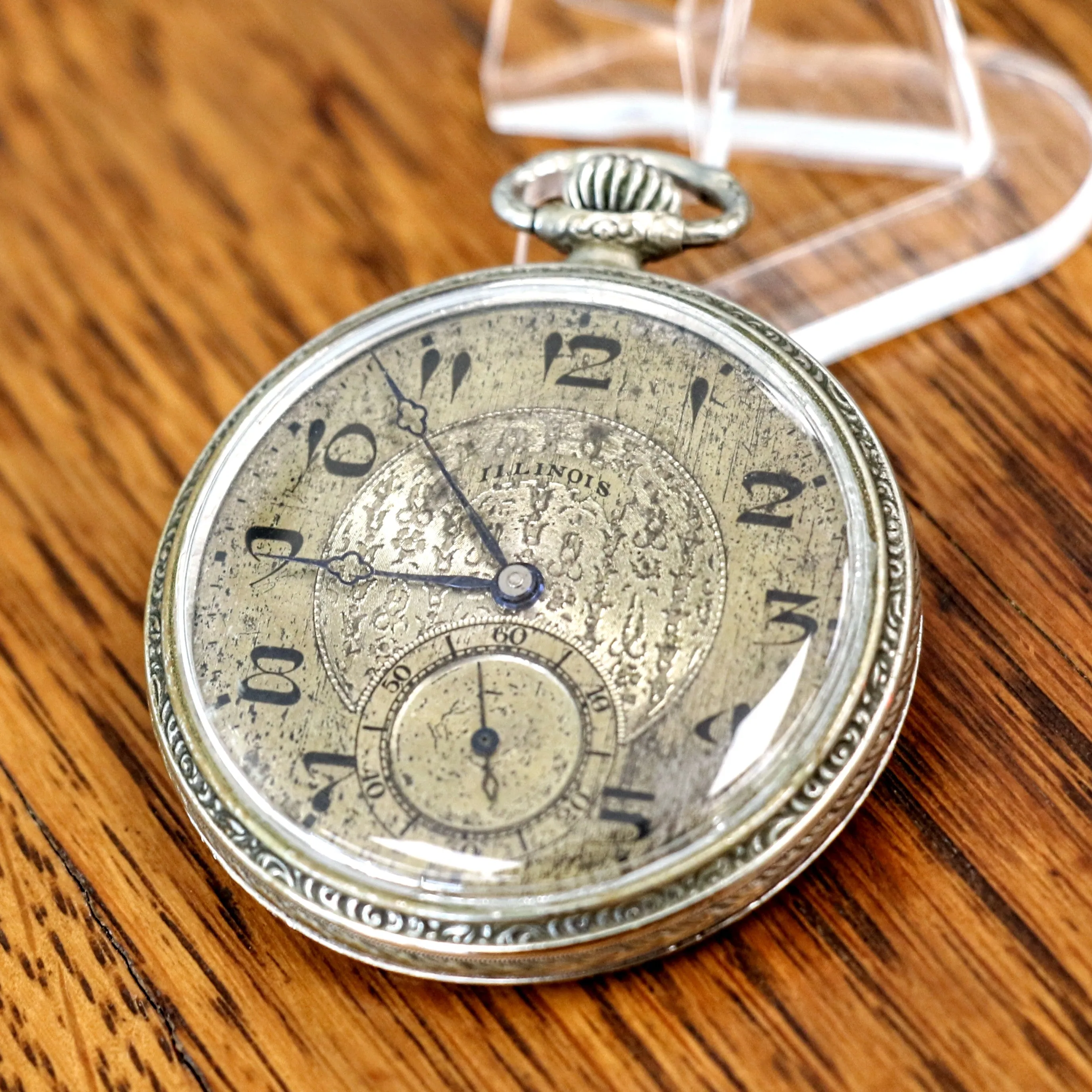 1925 ILLINOIS Time King Pocket Watch Size 12s 17 Jewels Grade 405 U.S.A. Made Art Deco Watch