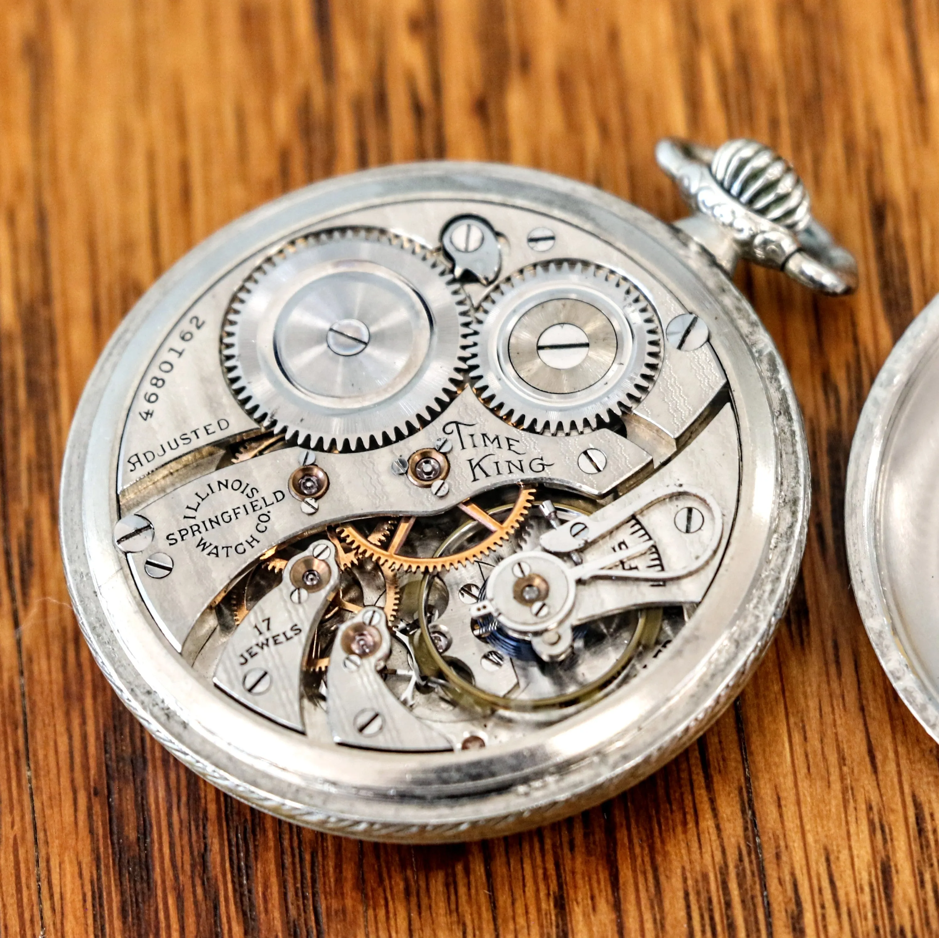 1925 ILLINOIS Time King Pocket Watch Size 12s 17 Jewels Grade 405 U.S.A. Made Art Deco Watch