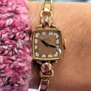 1941 ELGIN De Luxe Ladies Watch 17 Jewels Grade 617 U.S.A. Wristwatch - 10K Rose G.F.