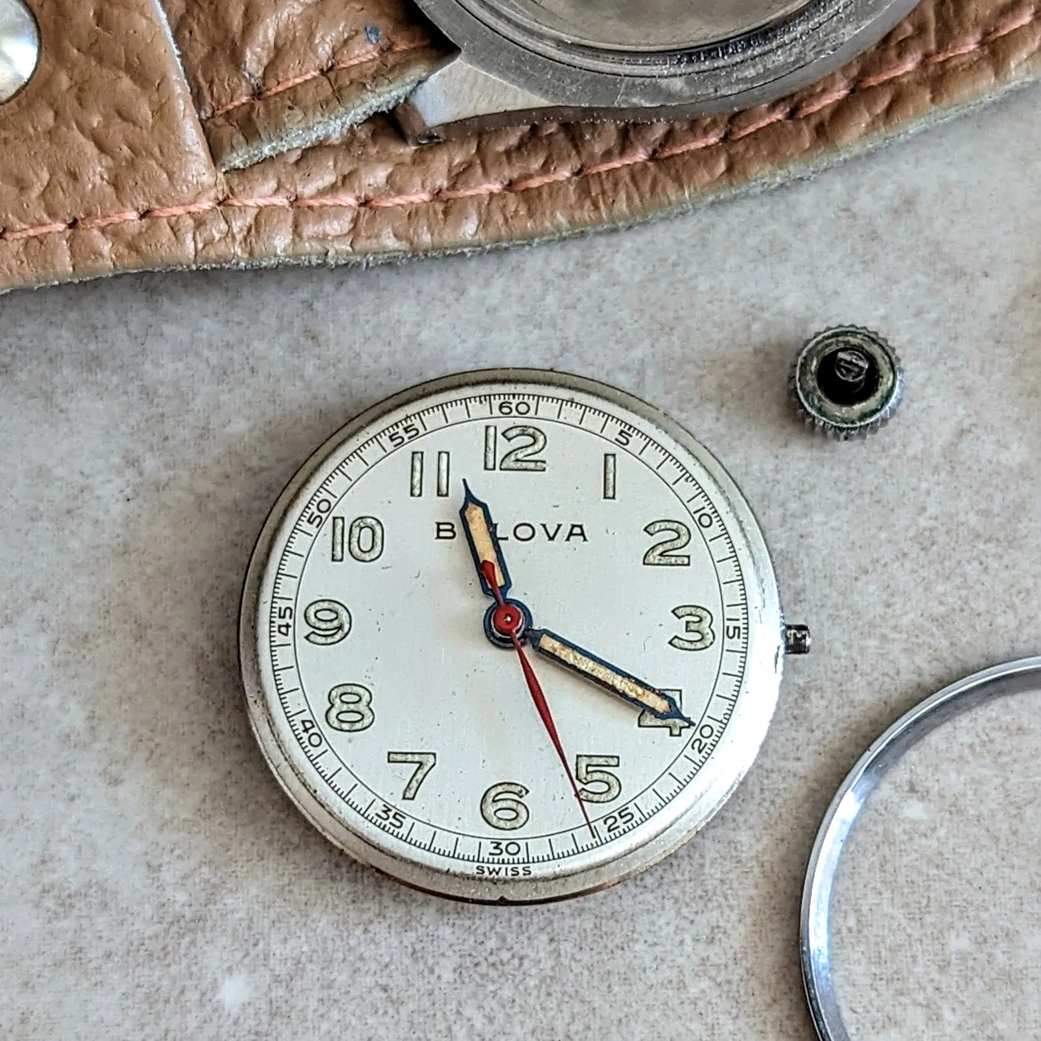 1944 BULOVA Watertite Service Wristwatch 17 Jewels Swiss Made Watch