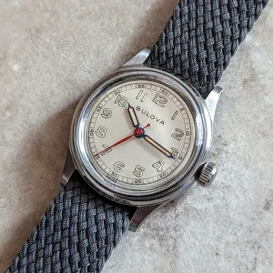 1945 BULOVA Watertite Military Wristwatch 17 Jewels 29mm Swiss Made Watch