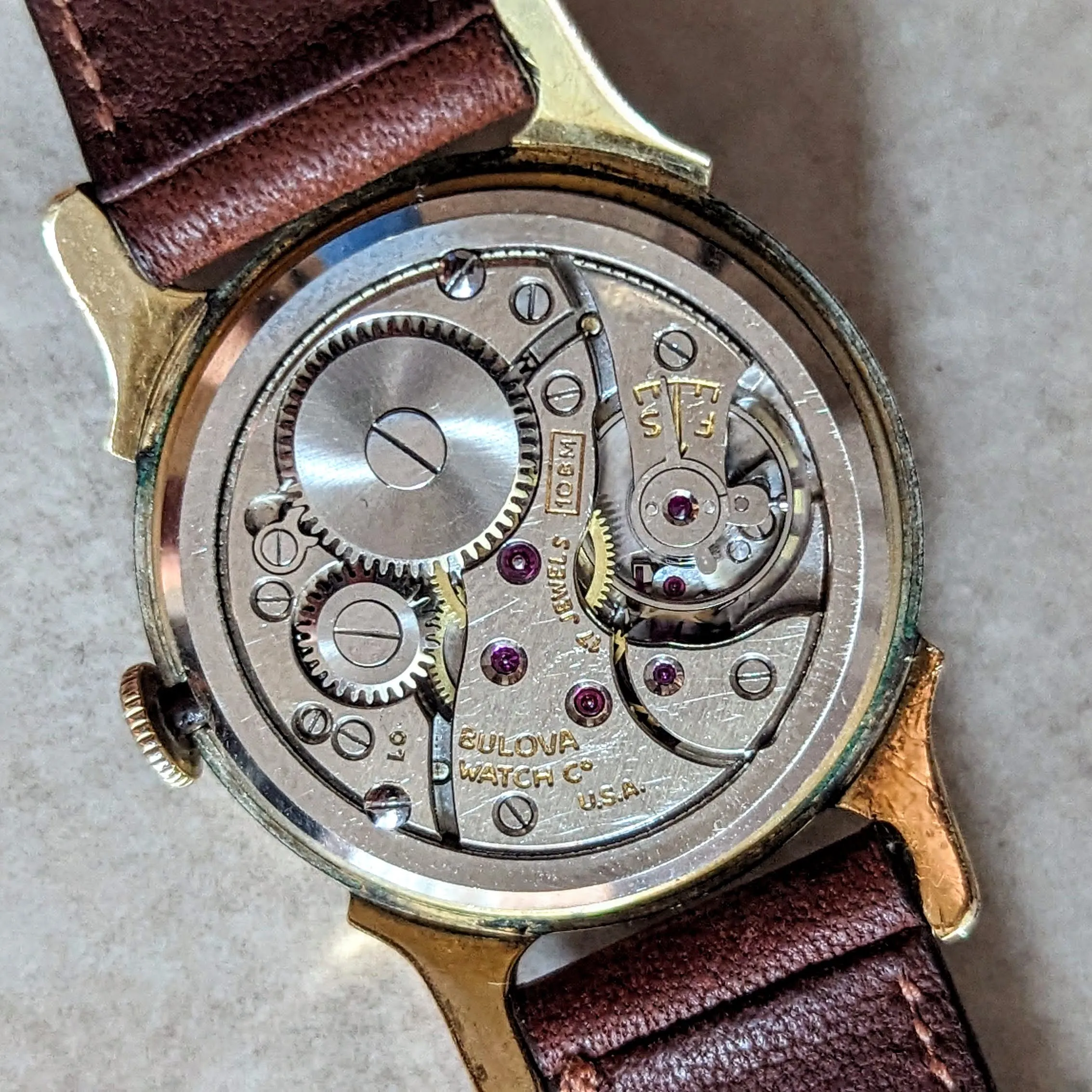 1950 BULOVA Windsor Watch Cal. 10BM 17 Jewels U.S.A. Made Wristwatch