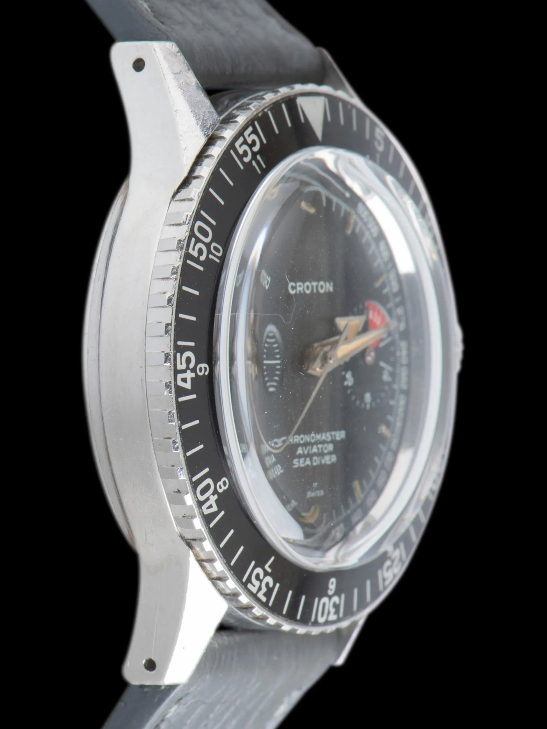 1960s Croton Chronomaster Aviator Sea Diver (Ref. 105) Valjoux Cal. 92