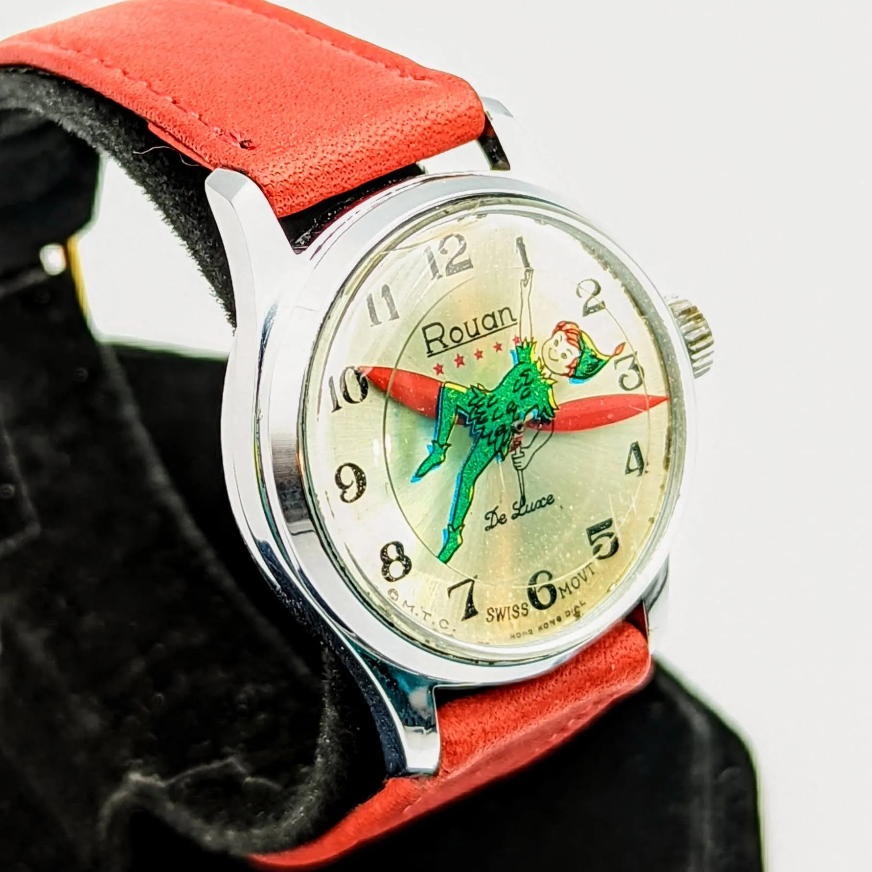 1970's PETER PAN Animated Dial Wristwatch Manual Wind Swiss Watch