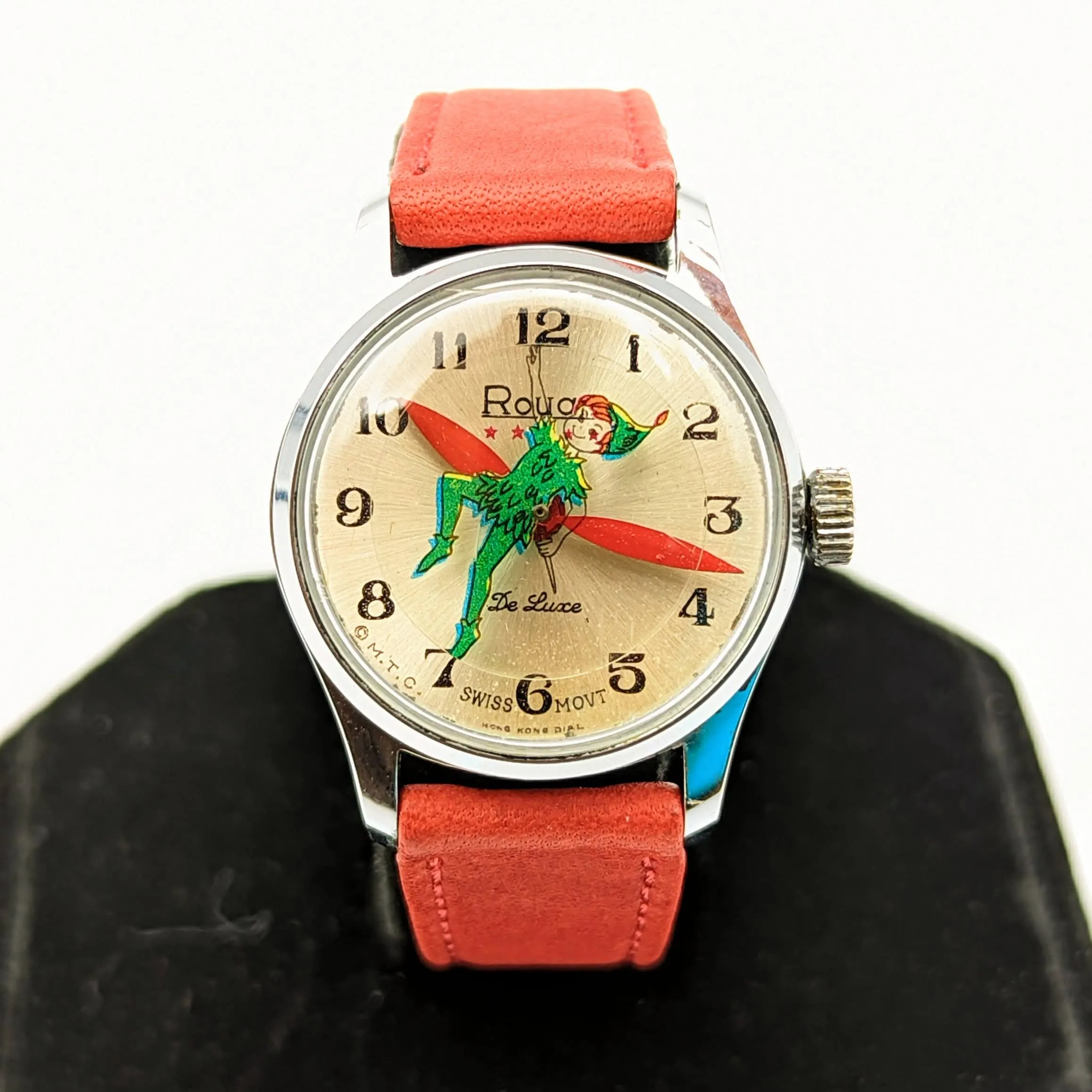 1970's PETER PAN Animated Dial Wristwatch Manual Wind Swiss Watch