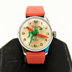 1970's PETER PAN Animated Dial Wristwatch Manual Wind Swiss Watch