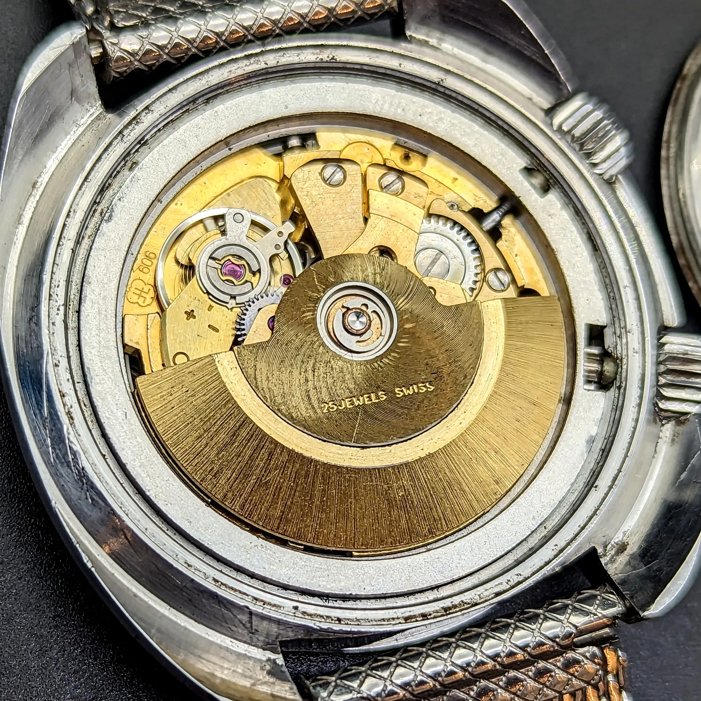 1970s SANDOZ Monsoon Automatic Watch Triple Date Swiss Made Wristwatch