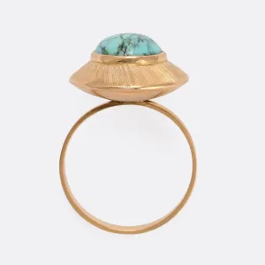 1970s Turquoise Flying Saucer Ring