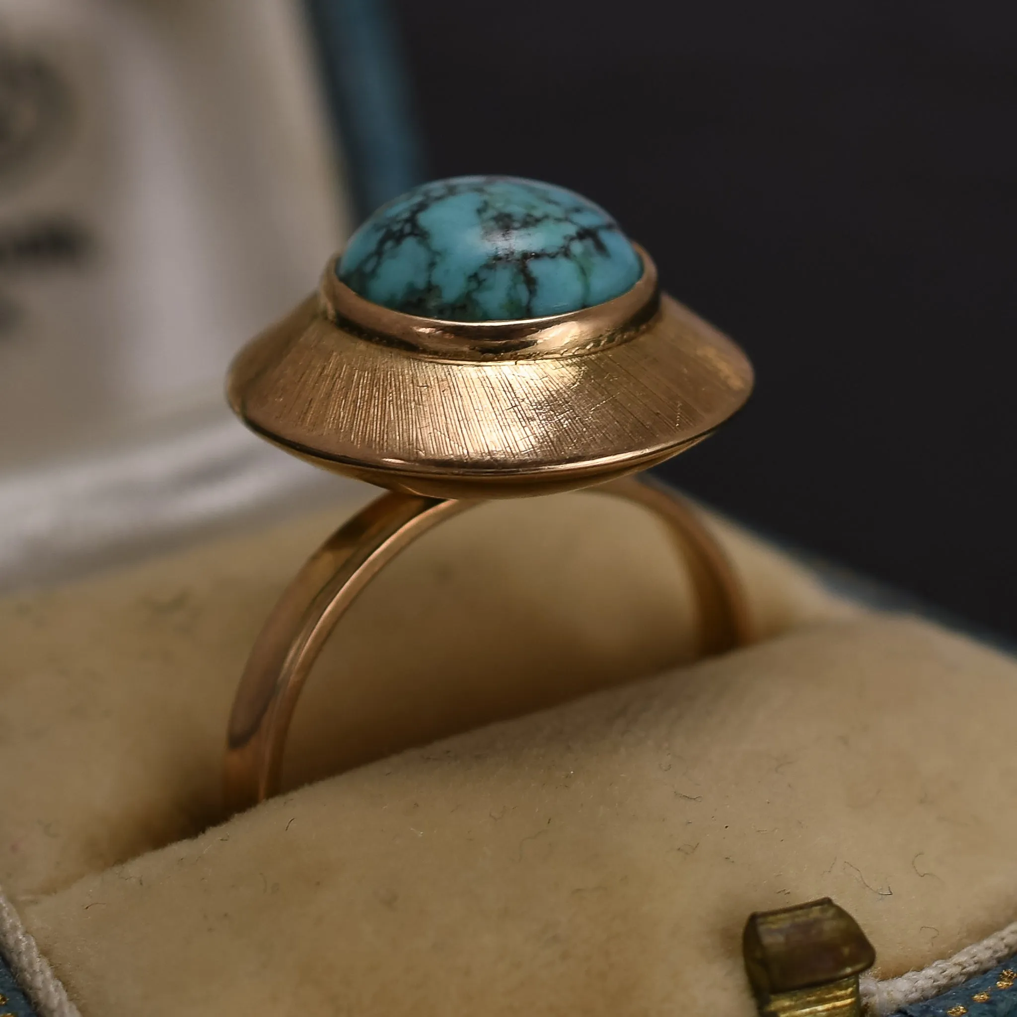 1970s Turquoise Flying Saucer Ring