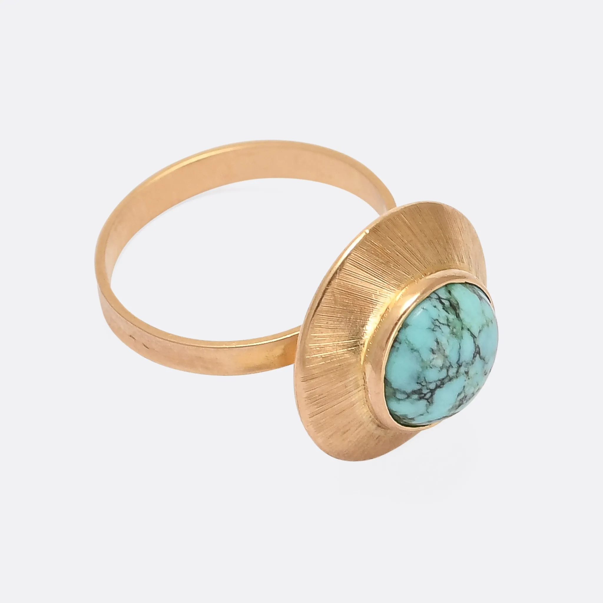 1970s Turquoise Flying Saucer Ring