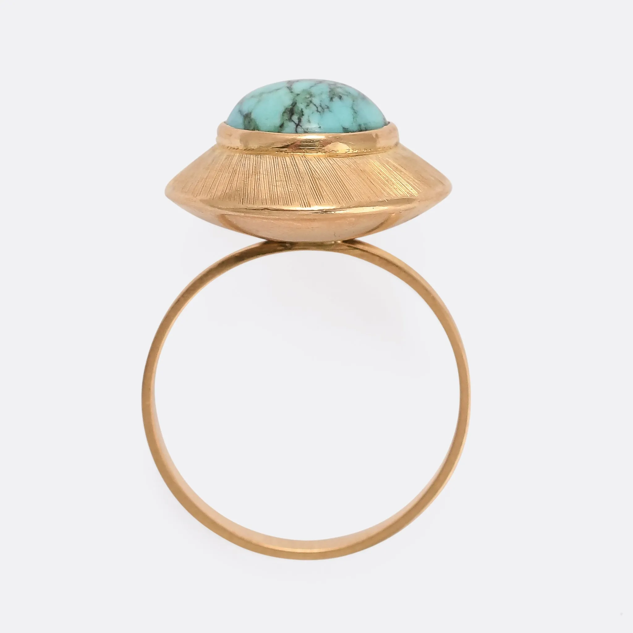 1970s Turquoise Flying Saucer Ring