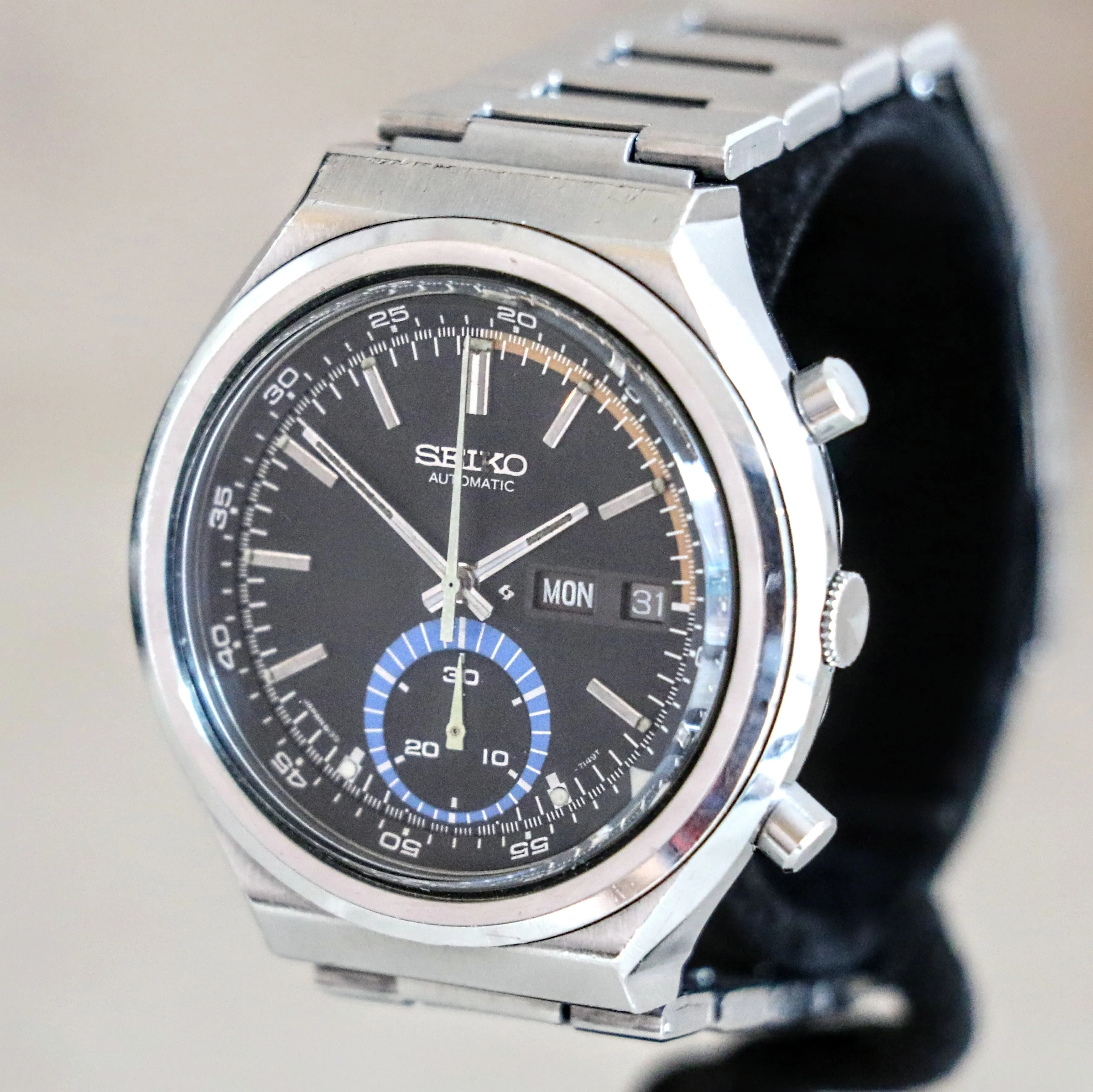 1974 SEIKO Speed-Timer Chronograph Automatic Watch Ref. 6139-7069 Day/Date Vintage Wristwatch