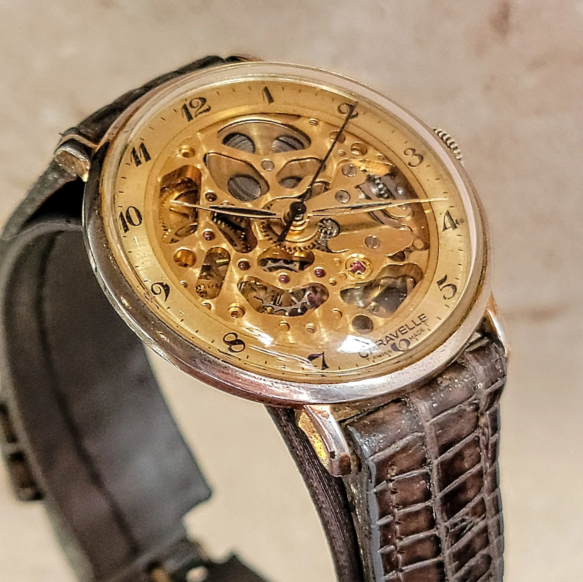 1978 CARAVELLE By Bulova - Skeleton Watch 17 Jewels Cal. 1241.50