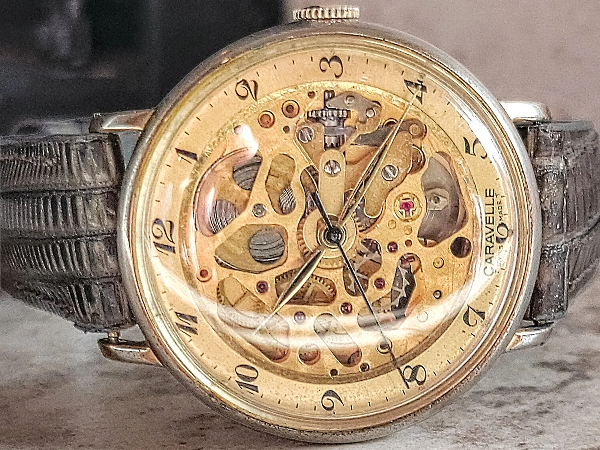 1978 CARAVELLE By Bulova - Skeleton Watch 17 Jewels Cal. 1241.50