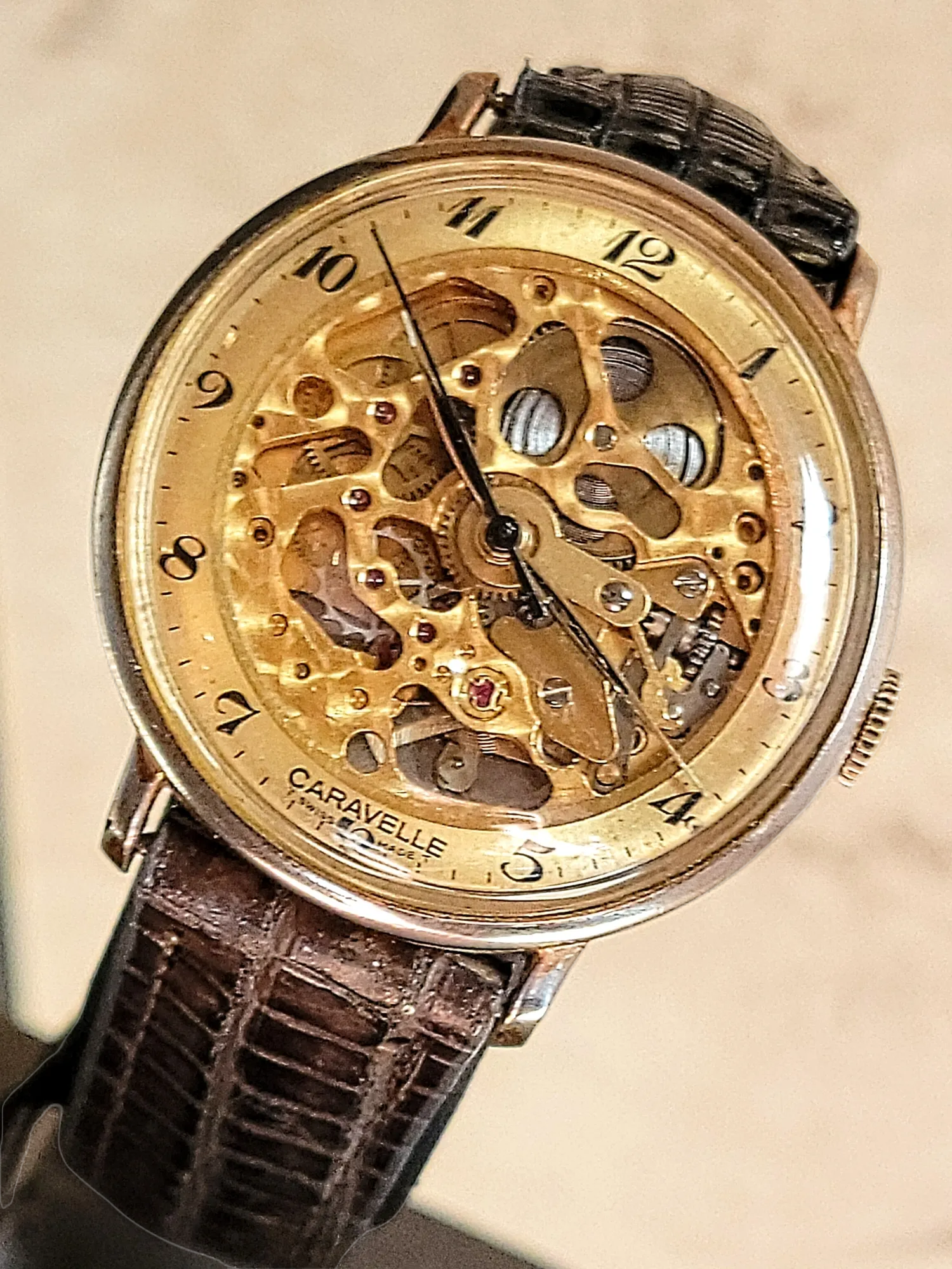 1978 CARAVELLE By Bulova - Skeleton Watch 17 Jewels Cal. 1241.50