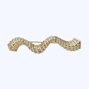 1980s Diamond Ribbon Brooch