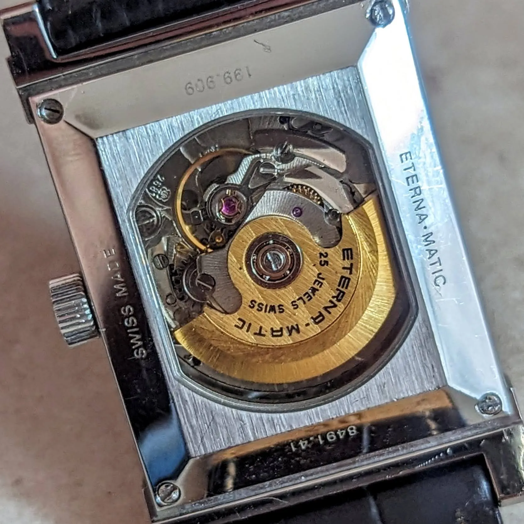 1990s ETERNA-MATIC Wristwatch 25 Jewels Cal. ETA 2681 Automatic Watch