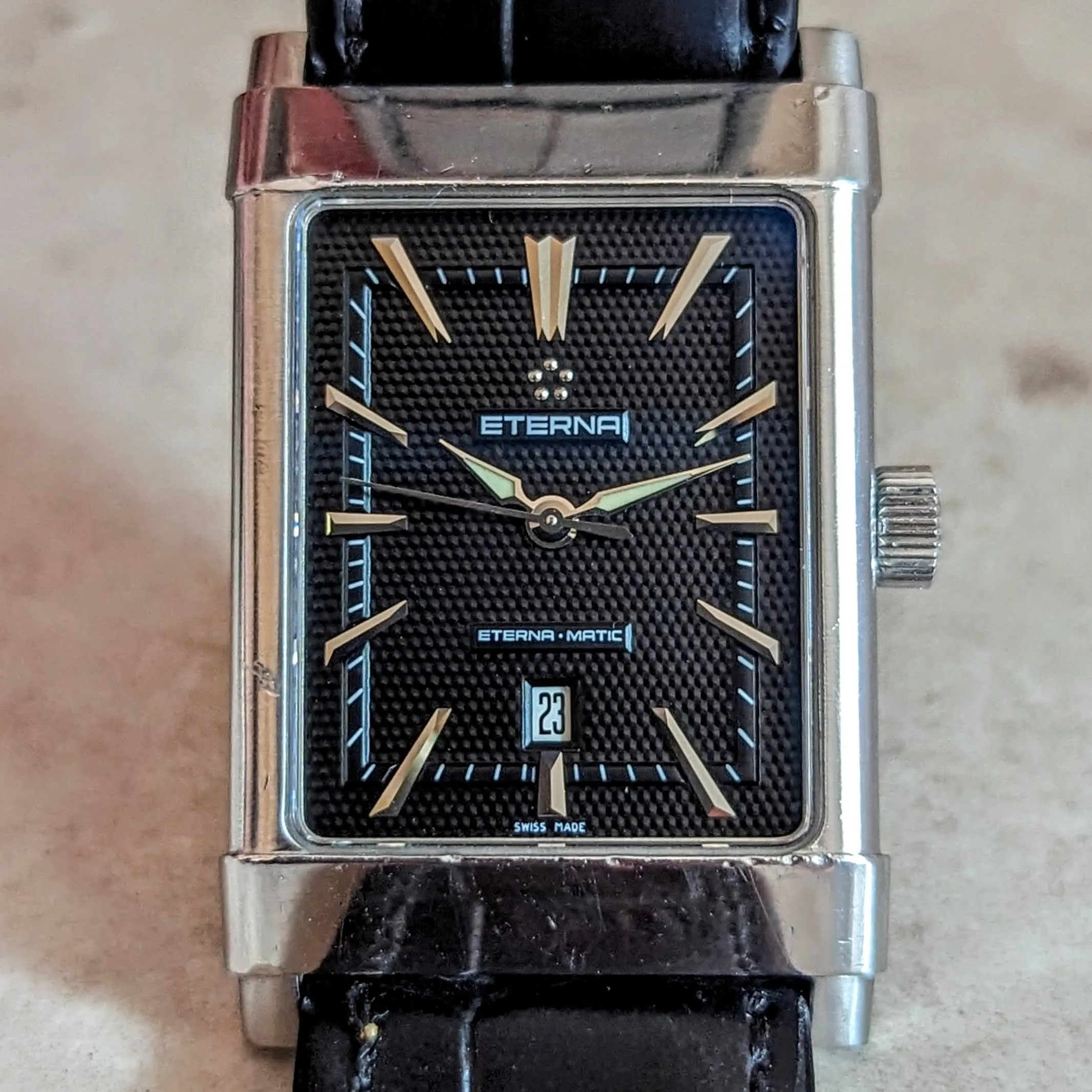 1990s ETERNA-MATIC Wristwatch 25 Jewels Cal. ETA 2681 Automatic Watch