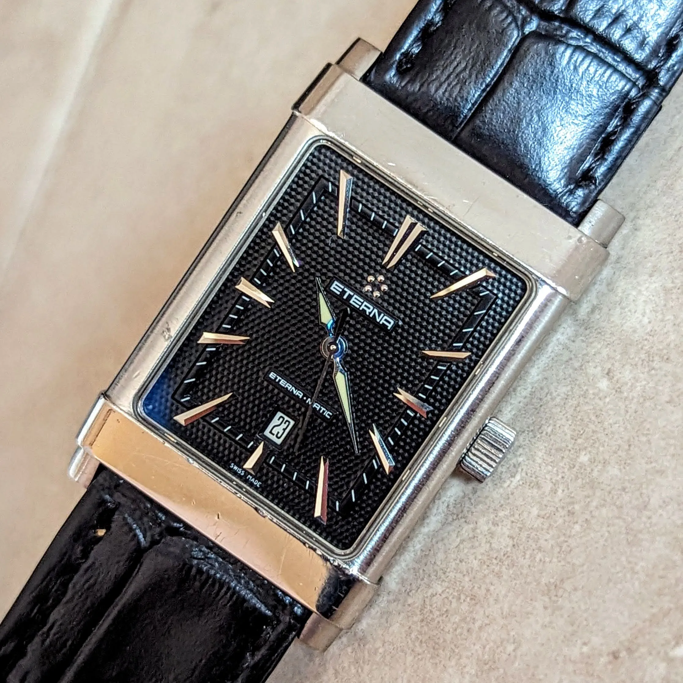 1990s ETERNA-MATIC Wristwatch 25 Jewels Cal. ETA 2681 Automatic Watch