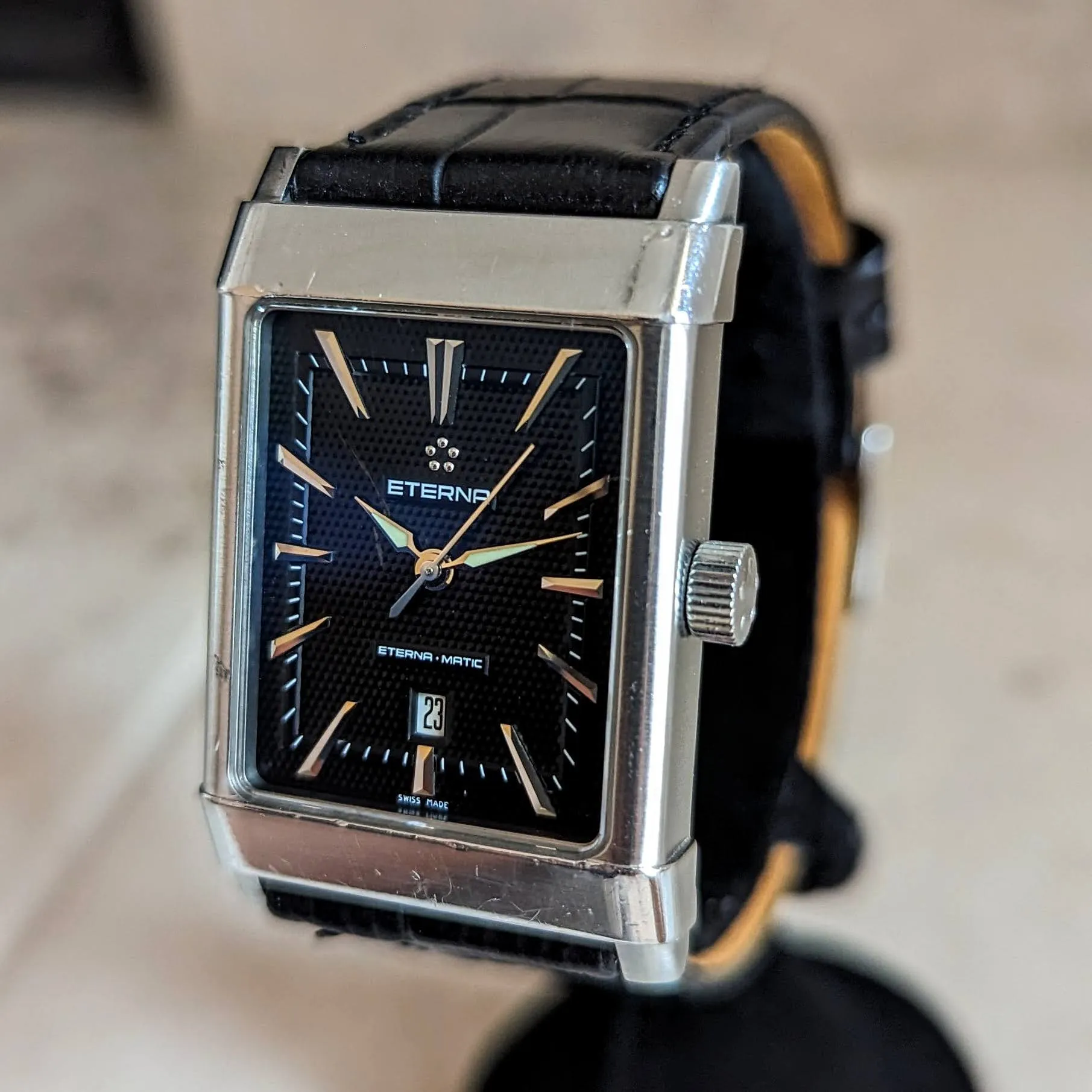 1990s ETERNA-MATIC Wristwatch 25 Jewels Cal. ETA 2681 Automatic Watch