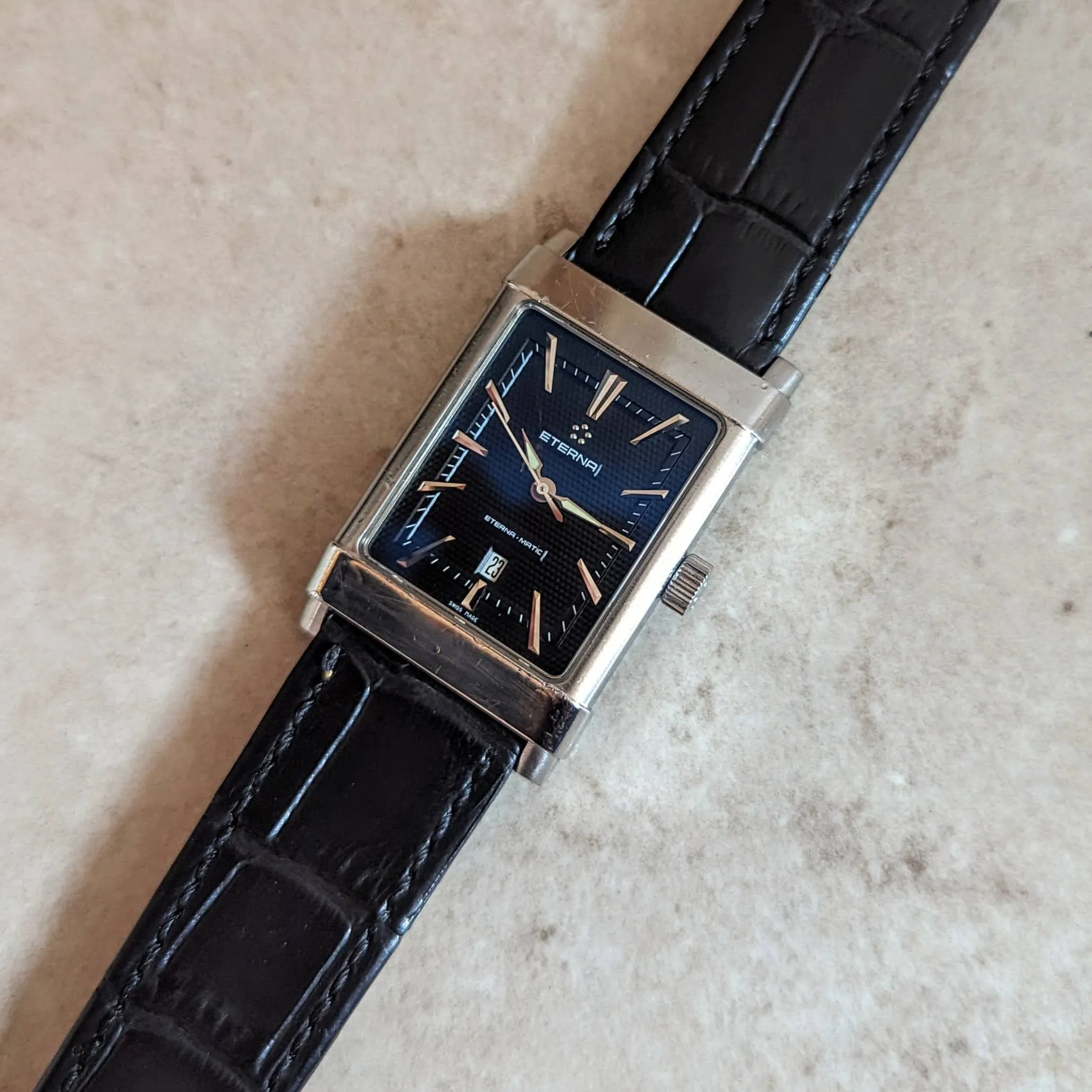 1990s ETERNA-MATIC Wristwatch 25 Jewels Cal. ETA 2681 Automatic Watch