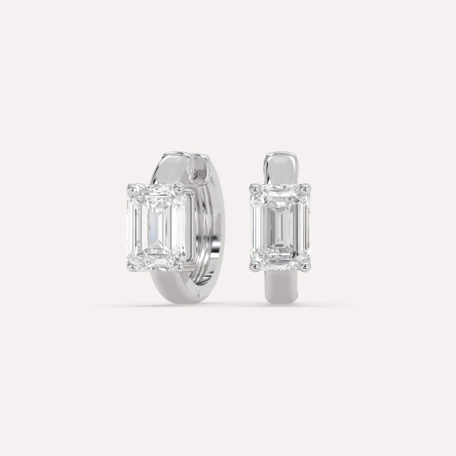 2 carat Emerald Diamond Hoop Earrings