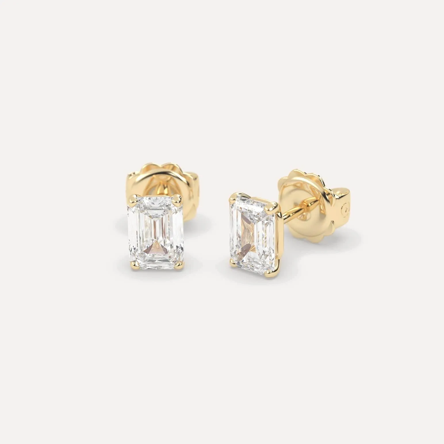 2 carat Emerald Diamond Stud Earrings