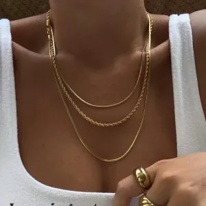 201 Stainless Steel Gold Plated Vintage Style Plating Geometric Layered Necklace