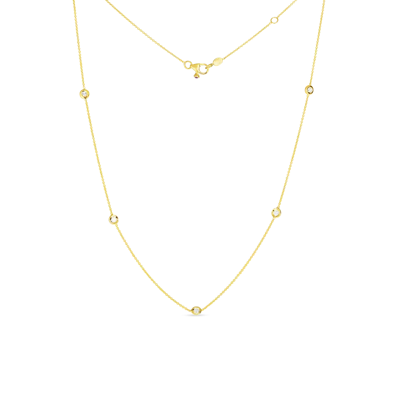5-Station Bezel Set Diamond Necklace