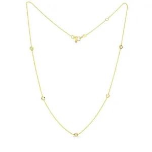 5 STATION NECKLACE 18K YELLOW GOLD