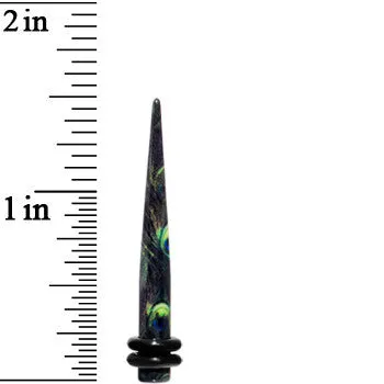 6 Gauge Peacock Feathers Acrylic Taper