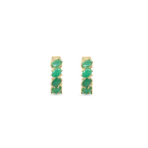 7.50 Cts Emarald Hoop Earring in 925 Sterling Silver