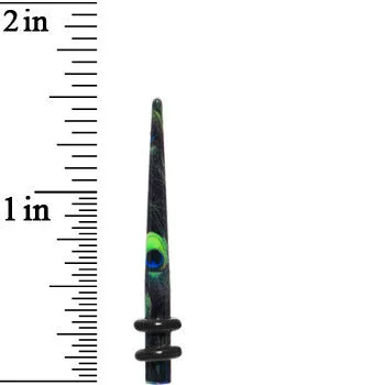 8 Gauge Peacock Feathers Acrylic Taper