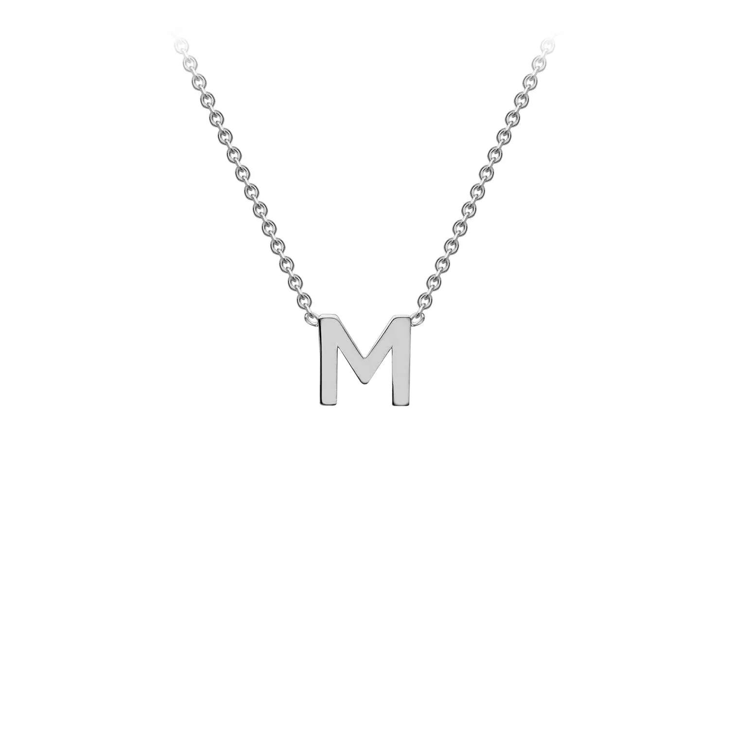 9K WHITE GOLD INITIAL NECKLACE
