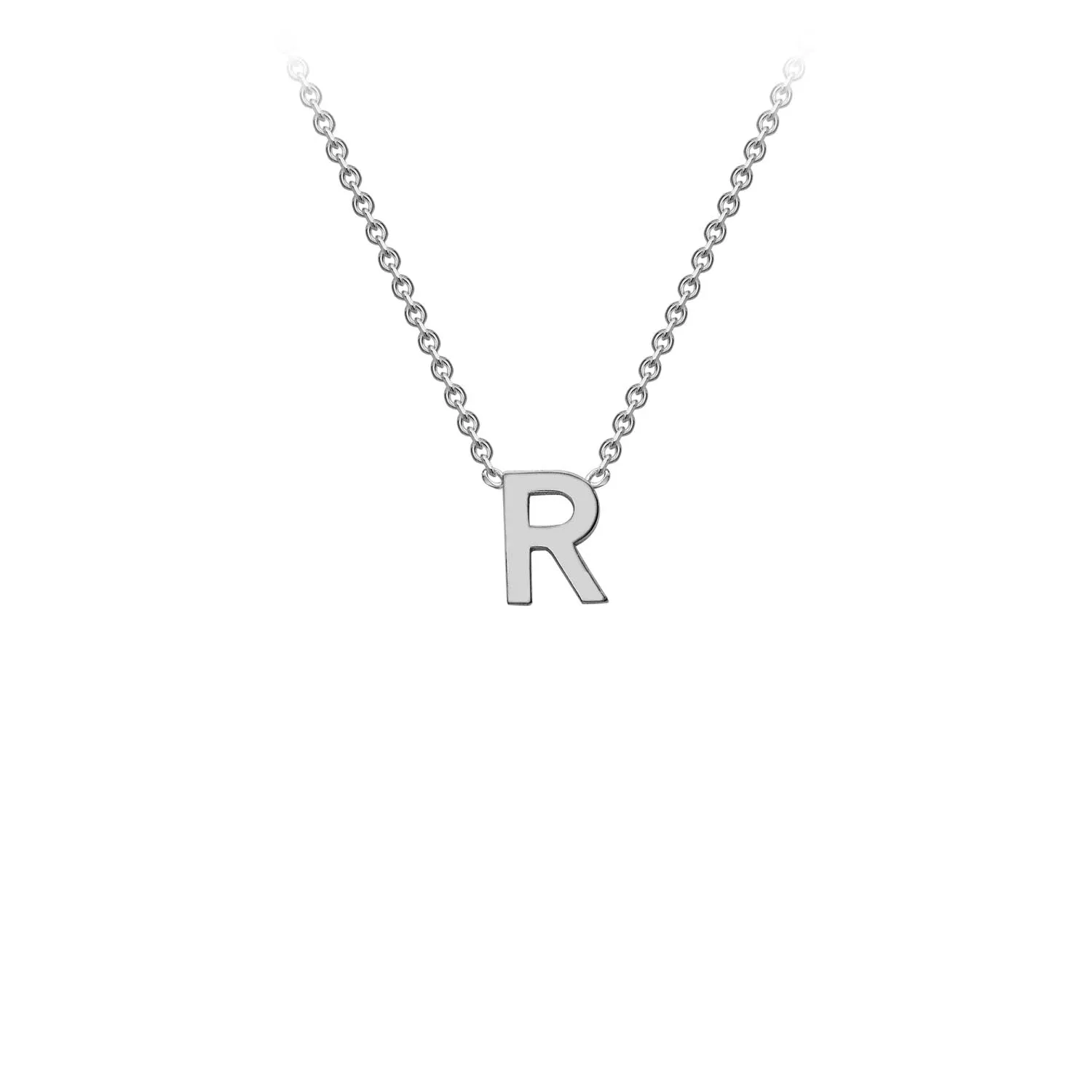 9K WHITE GOLD INITIAL NECKLACE