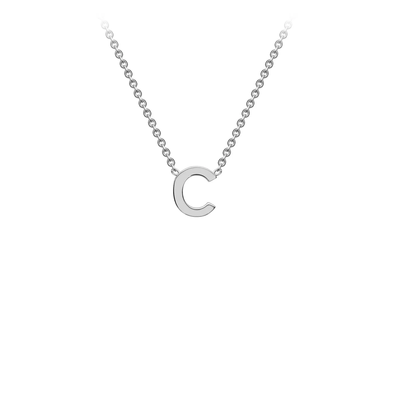 9K WHITE GOLD INITIAL NECKLACE